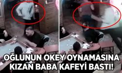 Oğlunun okey oynamasına kızan baba kafeyi bastı!