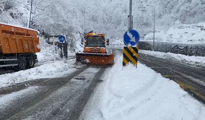 Artvin’de kar yağışı Hopa-Borçka karayolunu olumsuz etkiledi