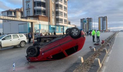 Karaman’da sürücünün ölümden döndüğü kaza kameraya yansıdı