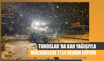 Toroslar ‘Da Kar Yağışıyla Mücadelede 7/24 Devam Ediyor