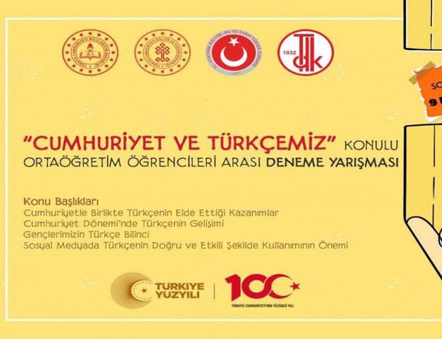 MEB’den lise öğrencileri arasında "Cumhuriyet ve Türkçemiz" konulu deneme yarışması