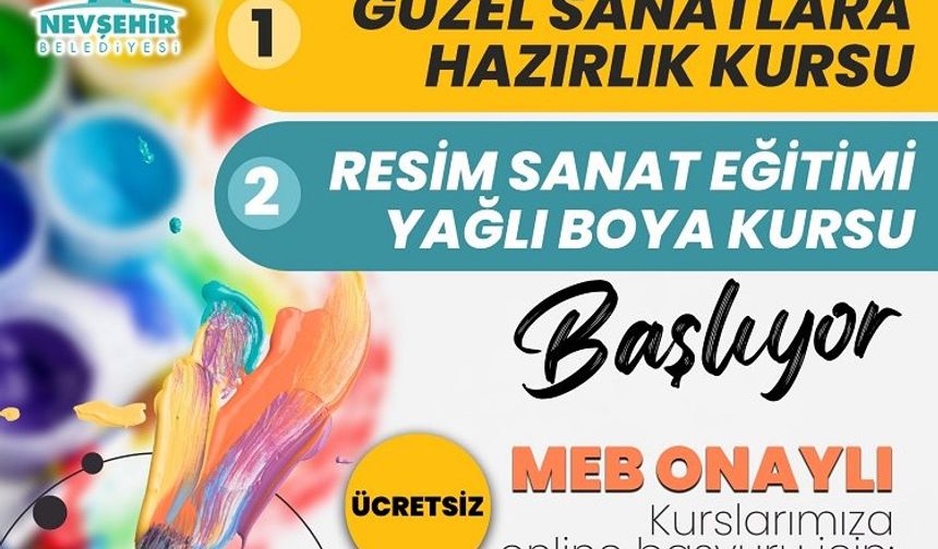 Nevşehir Belediyesi'nden ücretsiz güzel sanatlar kursu