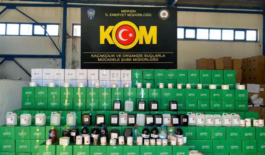 Mersin’de sahte içki imalathanesine baskın