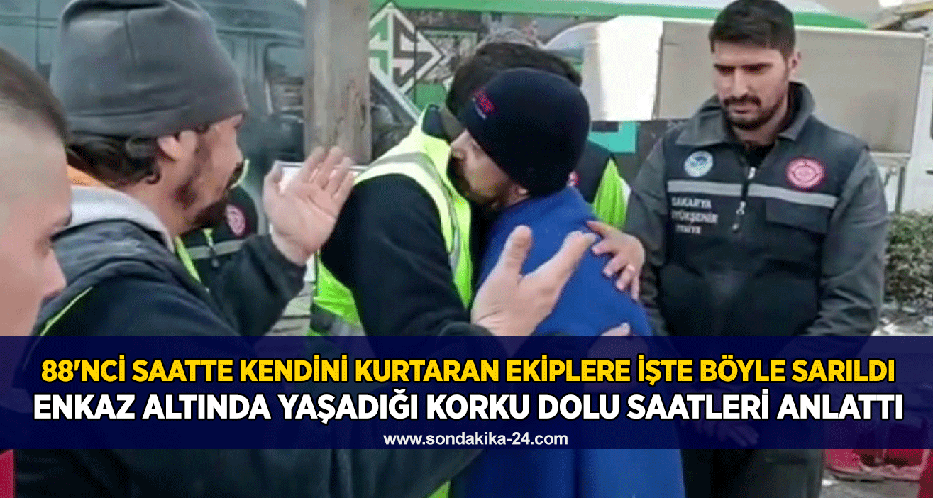 88'nci saatte kendini kurtaran ekiplere işte böyle sarıldı