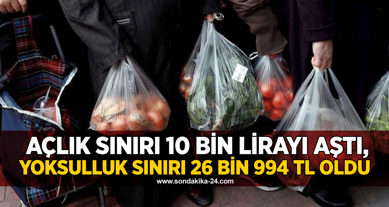 Açlık sınırı 10 bin lirayı aştı, yoksulluk sınırı 26 bin 994 TL oldu
