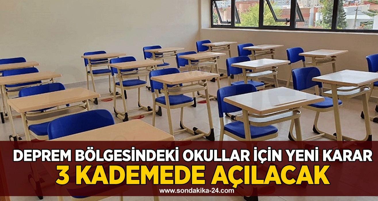 Deprem bölgesindeki okullar için yeni karar 3 kademede açılacak
