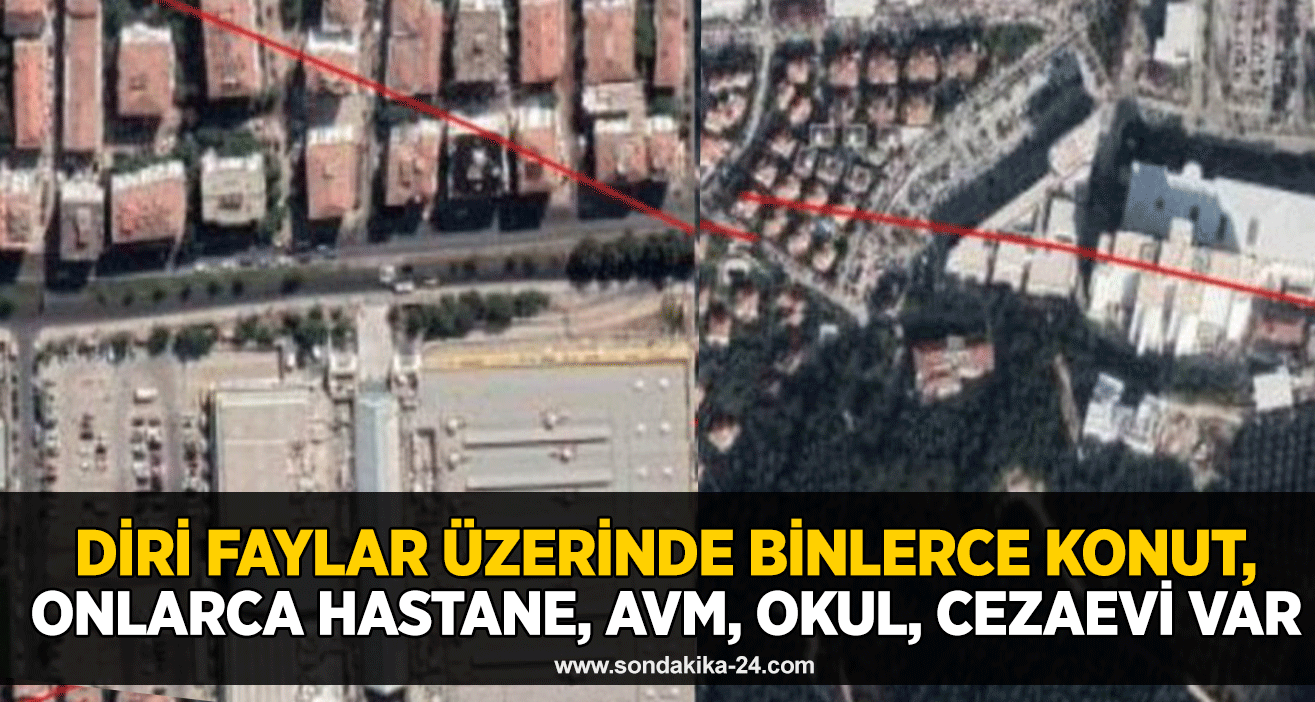 Diri faylar üzerinde binlerce konut, onlarca hastane, AVM, okul, cezaevi var