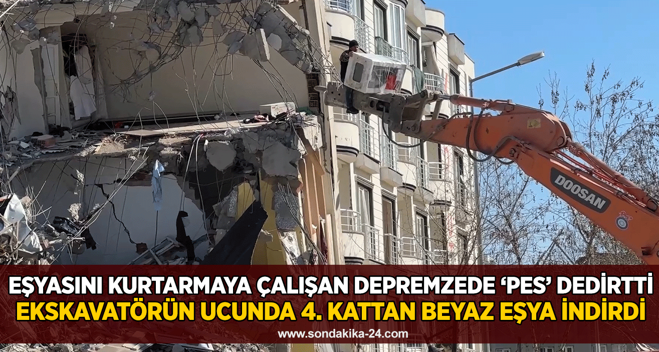 Eşyasını kurtarmaya çalışan depremzede ‘pes’ dedirtti