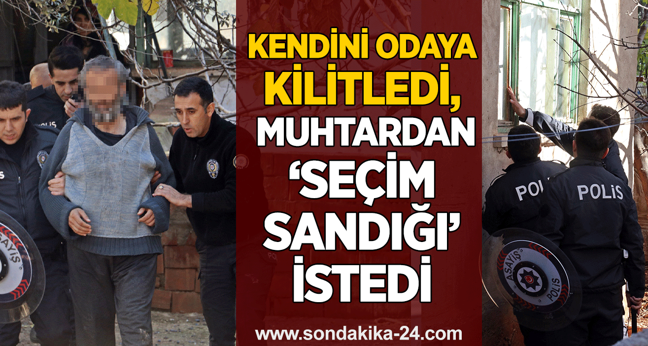 Kendini odaya kilitledi, muhtardan "seçim sandığı" istedi