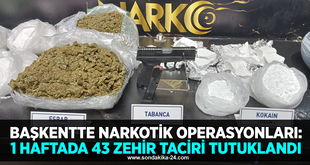 Başkentte narkotik operasyonları: 1 haftada 43 zehir taciri tutuklandı