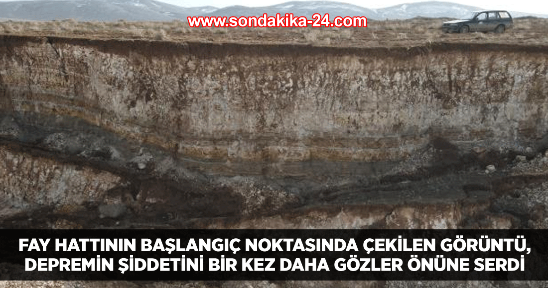 Fay hattının başlangıç noktasında çekilen görüntü, depremin şiddetini bir kez daha gözler önüne serdi