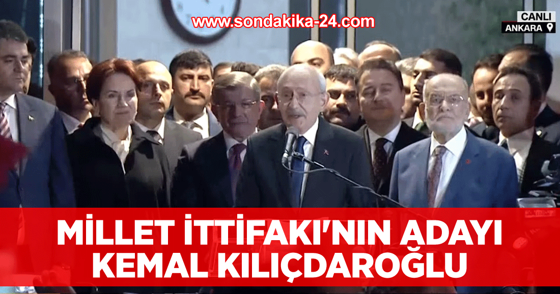 Millet İttifakı'nın adayı Kemal Kılıçdaroğlu