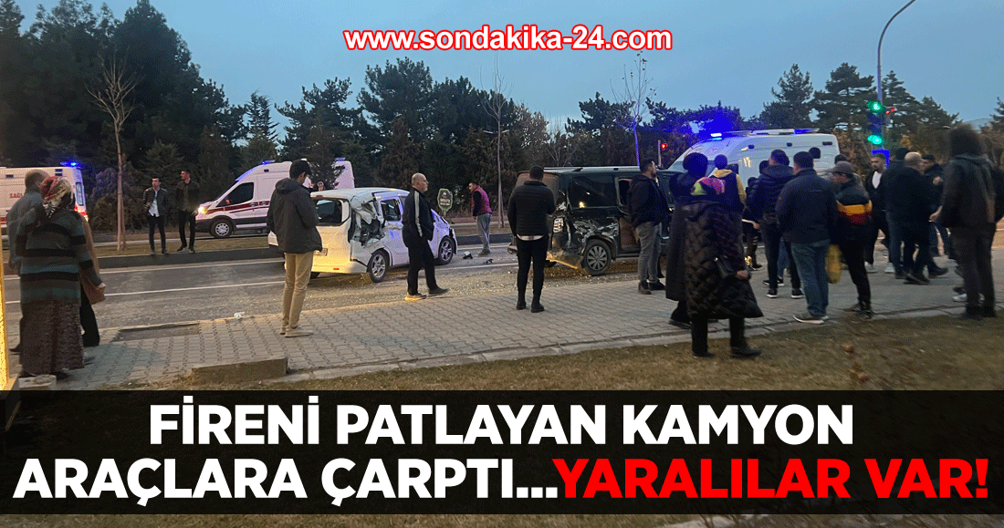 Nevşehir’de fireni patlayan kamyon araçlara çarptı: 6 yaralı