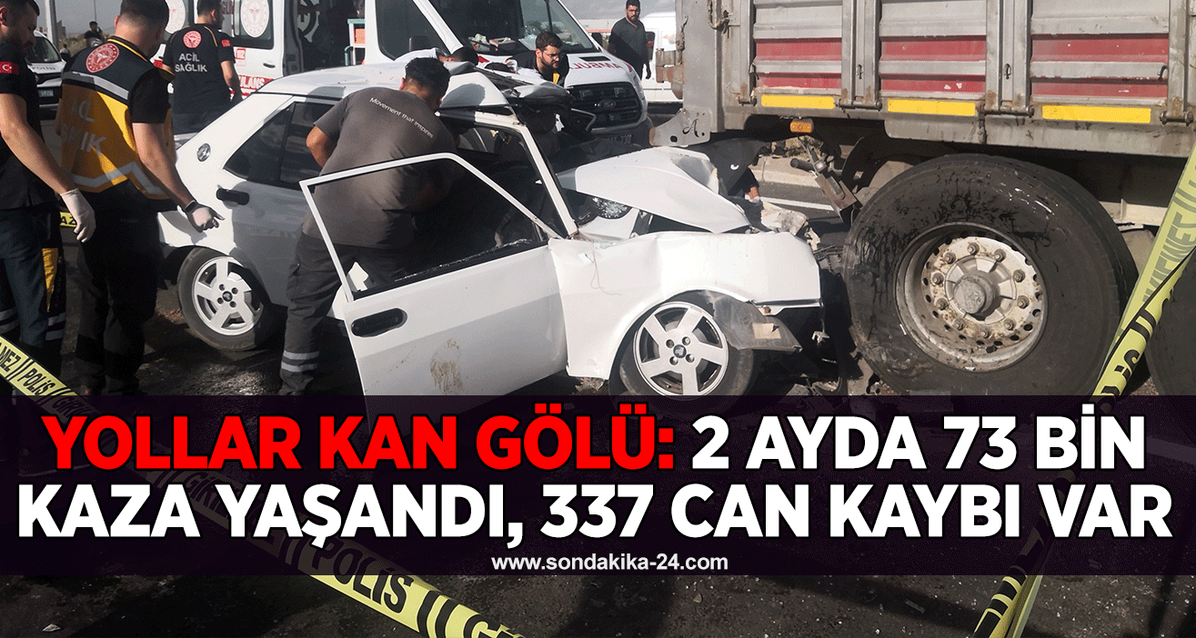 Yollar kan gölü: 2 ayda 73 bin kaza yaşandı, 337 can kaybı var