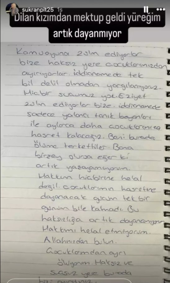 Dilan Polattan Mektup Var Dayanamiyorum Eziyet Ediyorlar-1