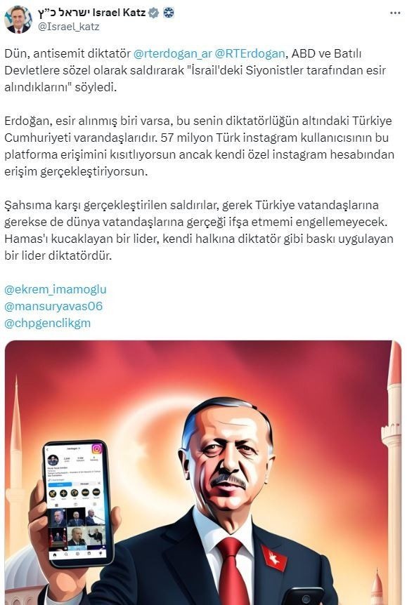 Israilli Bakan Erdogani Hedef Aldi Skandal Bir Paylasim Daha Geldi-3